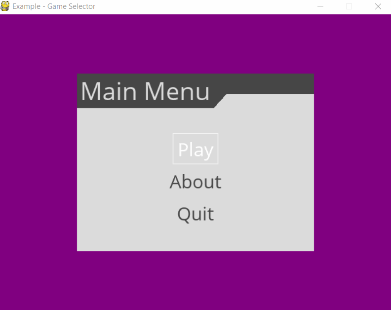 A simple game selector