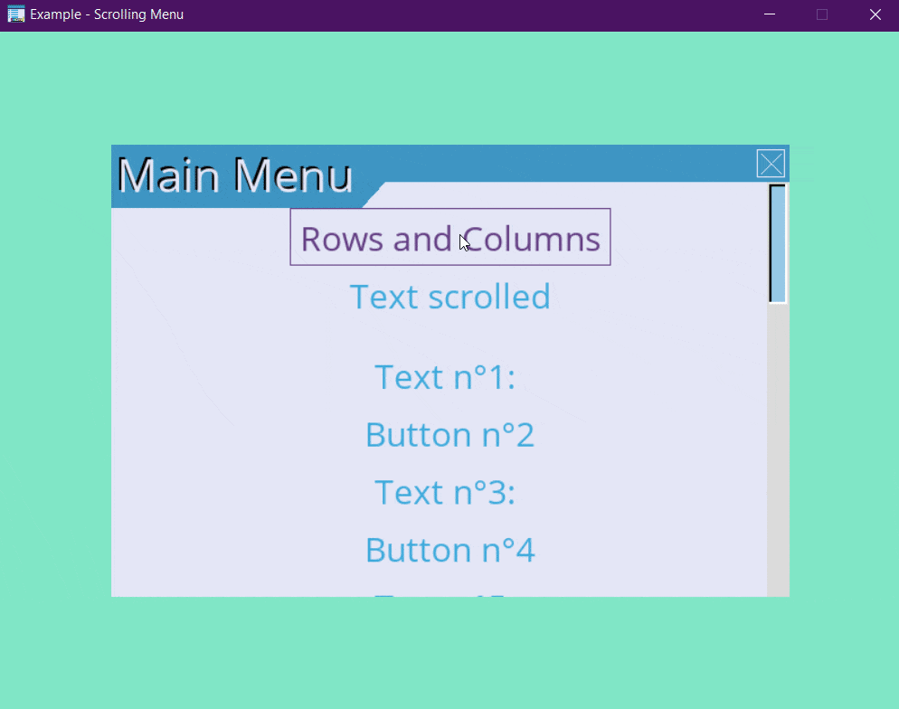 Since v3, menu supports scrolls